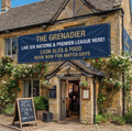 Pub sign and banners