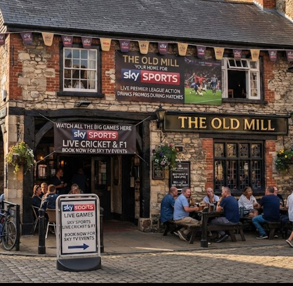 Pub sign and banners